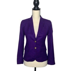 J. Crew Purple Schoolboy Wool Single Breasted Blazer